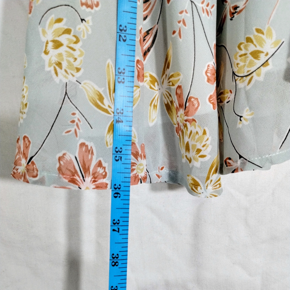 Natura Knee Length Dress Sz Medium Blue Floral Flowy Boho Cottagecore Peasant - Picture 11 of 15